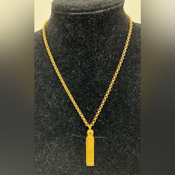 Monet vintage golden whistle necklace - Picture 2 of 5